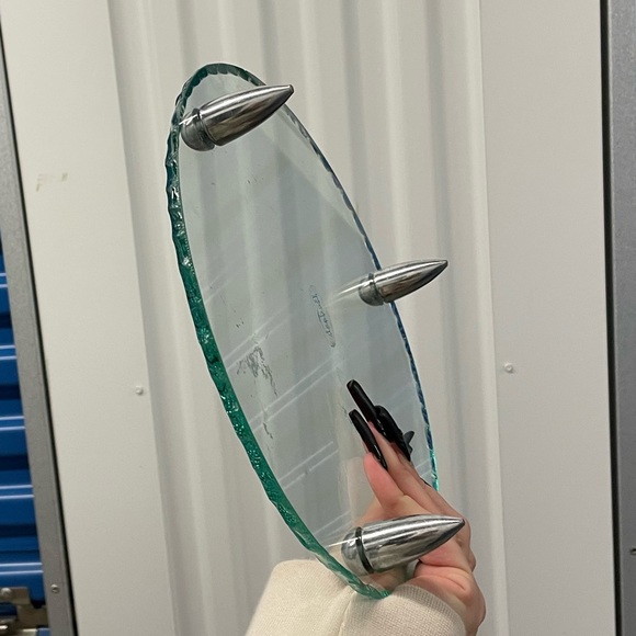 Badash crystal platter with three bullet stands - Picture 3 of 4